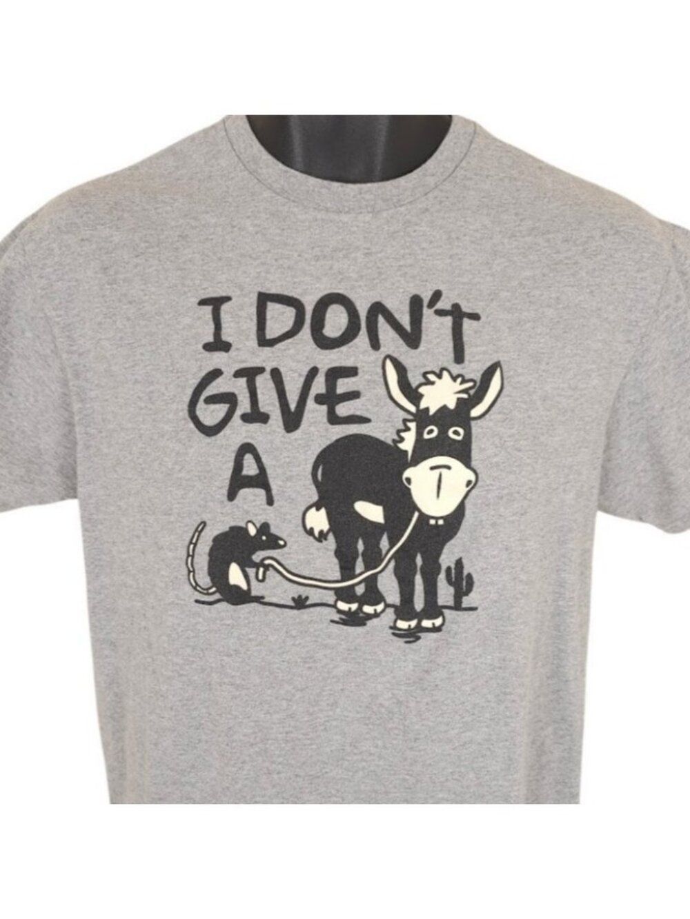 I Dont Give A Rats A** T Shirt Mens Size Medium Gray Donkey Burro Funny Idiom